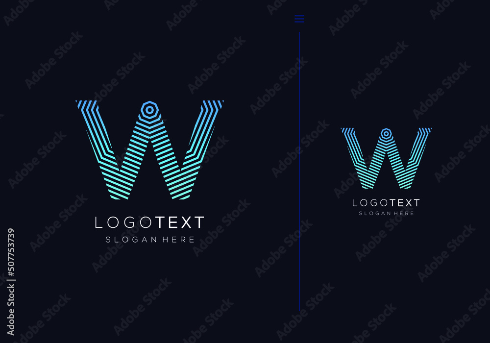 Logo text template letter W Stock-Vektorgrafik | Adobe Stock