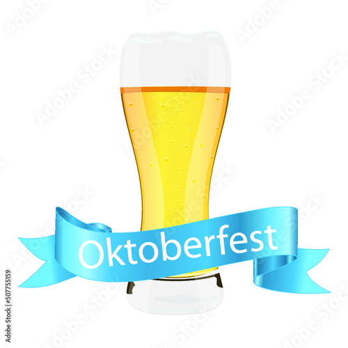 Oktoberfest banner isolated on a white background