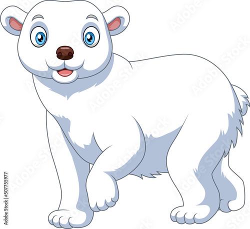 Fototapeta Naklejka Na Ścianę i Meble -  Cartoon polar bear isolated on white background