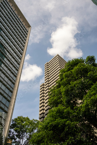 Roppongi Business Center in Tokyo metropolitan of Japan, Many tall skyscraper office buildings and executive apartment buildings