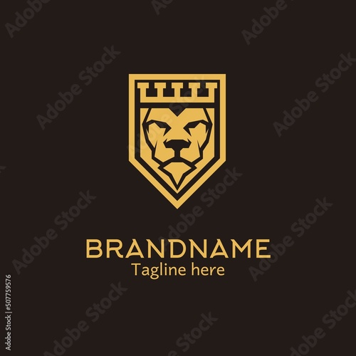 Lion logo with a simple crown on its head