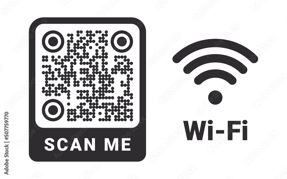 QR code. Quick Response codes. Barcode sign. QR code for connecting to Wi-Fi. Vector images QR code. Quick Response codes. Barcode sign. QR code for connecting to Wi-Fi. Vector images