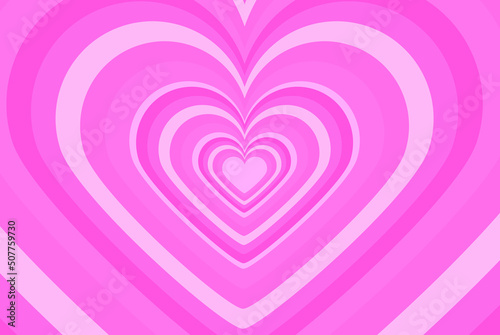 Nested pink hearts abstract background with vibrant colors, love concept, abstract background with heart, pink-colored pattern abstract backdrop