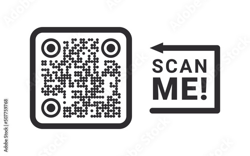 QR code. Quick Response codes. Barcode sign. Scan QR code flat icon. Vector images
