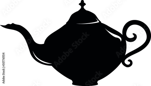 Teapot silhouette. Logo. Transparent. Vector. Illustration.