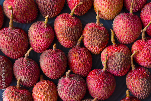 selective focus of sweet and juicy litchi 