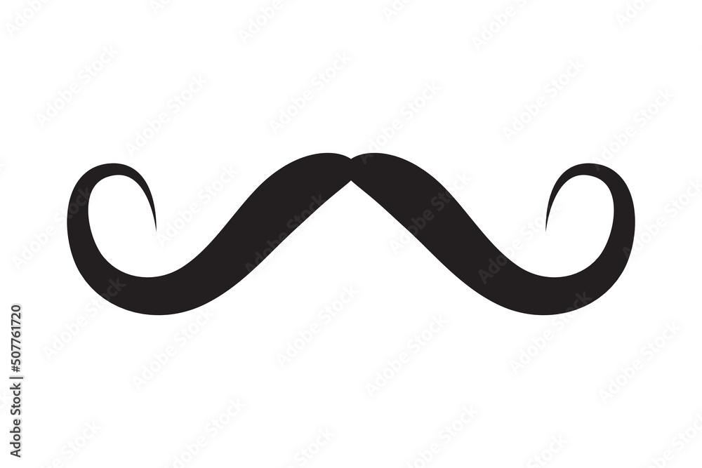 Moustache vector icon. Black retro style mustache. Shave barber vintage man face Moustache vector icon. Black retro style mustache. Shave barber vintage man face