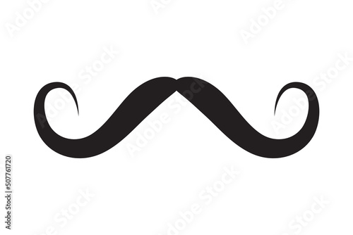 Moustache vector icon. Black retro style mustache. Shave barber vintage man face