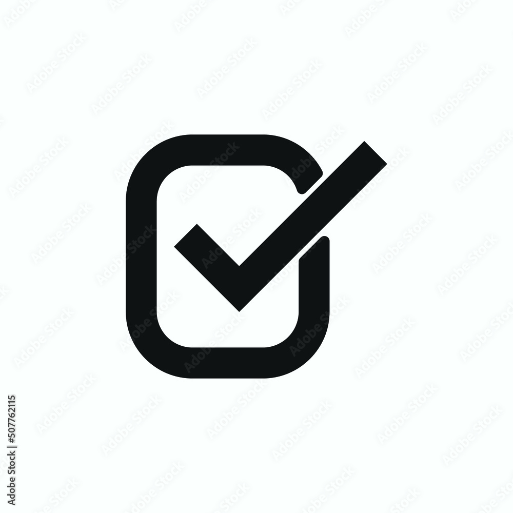Check mark black line icons. Vector illustration. eps - Vector Check mark black line icons. Vector illustration. eps - Vector