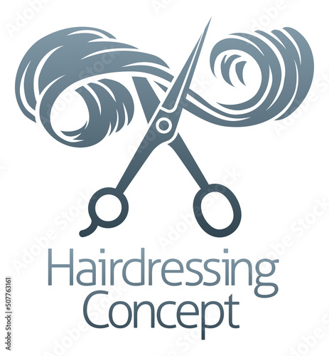 Hairdresser Salon Scissors Cutting Lock Of Hair