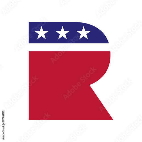 Initial Letter R American Logo for Business, Corporate and Company Identity. USA American Logo on Letter R Vector Template