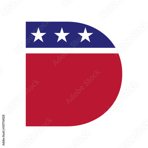 Initial Letter D American Logo for Business, Corporate and Company Identity. USA American Logo on Letter D Vector Template