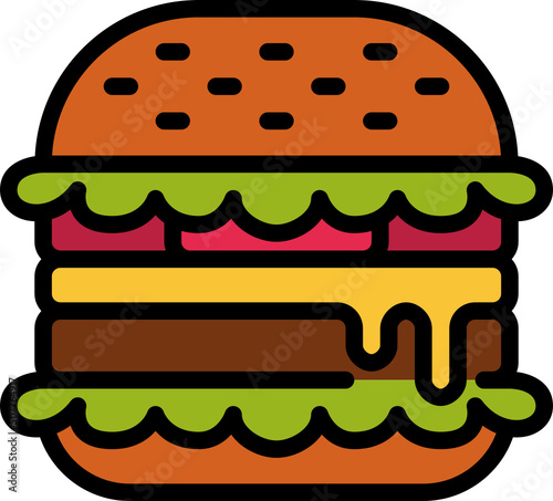 hamburgers color outline icon