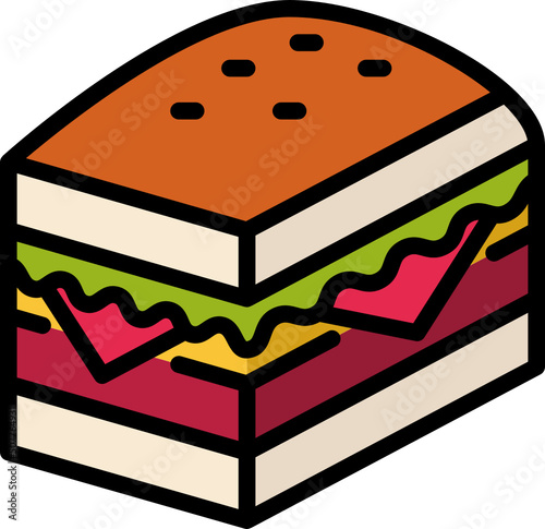 muffuletta color outline icon photo