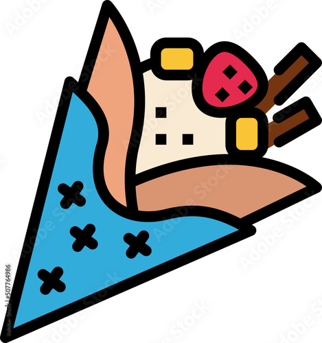 crepes color outline icon