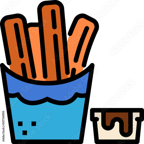 churros color outline icon