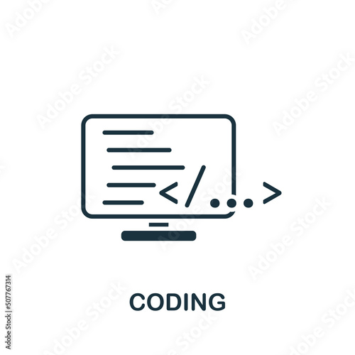 Coding icon. Monochrome simple Web Development icon for templates, web design and infographics