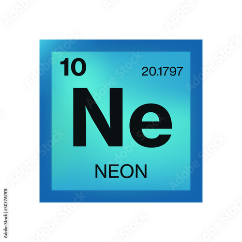 Neon element from the periodic table