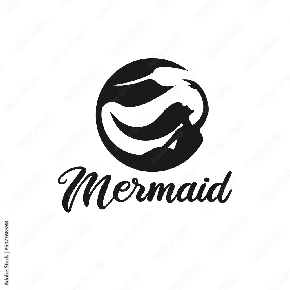 Beautiful dancing mermaid design illustration logo Beautiful dancing mermaid design illustration logo