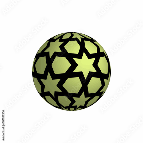 Sphere with geometric ornam...