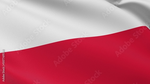 Poland flag. Warsaw sign. European country. Polish official patriotic national symbol of celebration of Independence Day, November 11. Realistic 3D illustration with cotton texture.