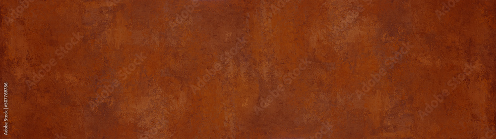 Grunge rusty dark orange brown metal steel stone background texture banner panorama