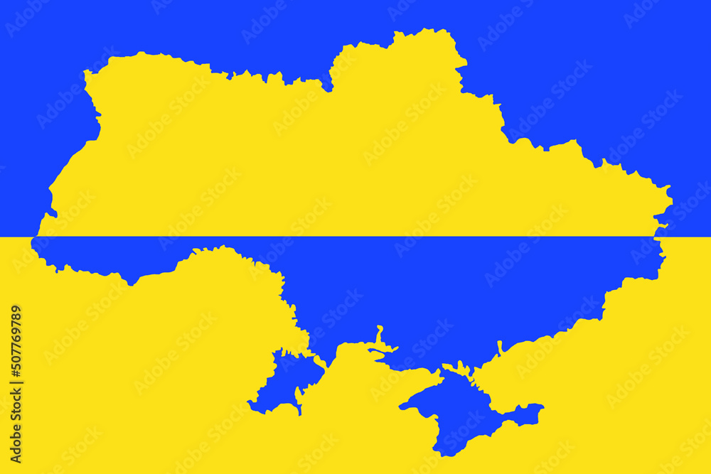 Silhouette of Ukraine country map. Abstract patriotic Ukrainian flag. Blue and yellow background. Ukraine territory borders with Crimea. Ukraine flag. National symbol. Support Ukraine. Stop war. Silhouette of Ukraine country map. Abstract patriotic Ukrainian flag. Blue and yellow background. Ukraine territory borders with Crimea. Ukraine flag. National symbol. Support Ukraine. Stop war.