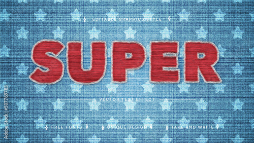 Super Embroidery Editable Text Effect, Font Style