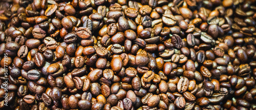  coffee background, coffee beans macro, © hanohiki