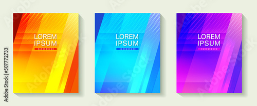 abstract background with geometric shapes design in three colors