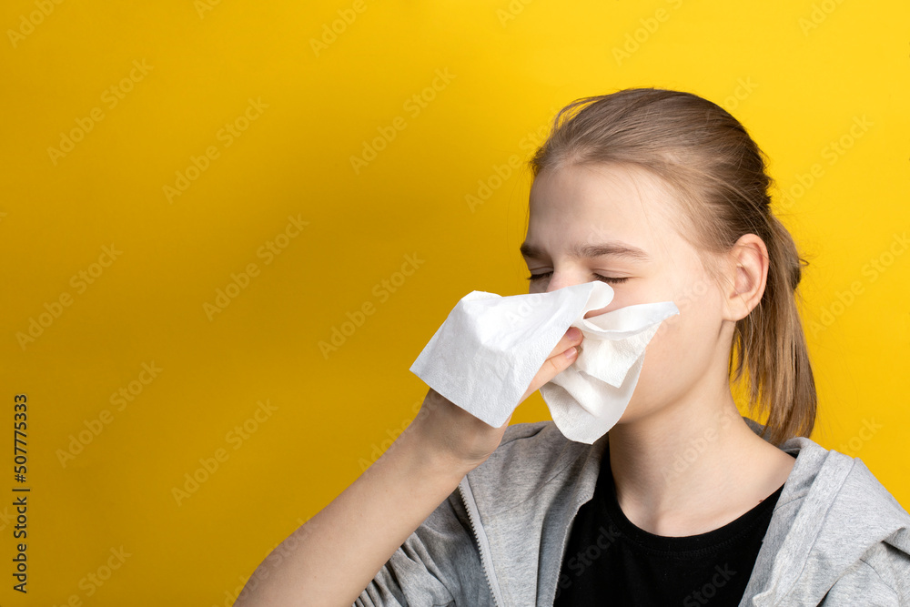 young girl feels unwell unhealthy. women having symptoms of chronic sinusitis disease young girl feels unwell unhealthy. women having symptoms of chronic sinusitis disease