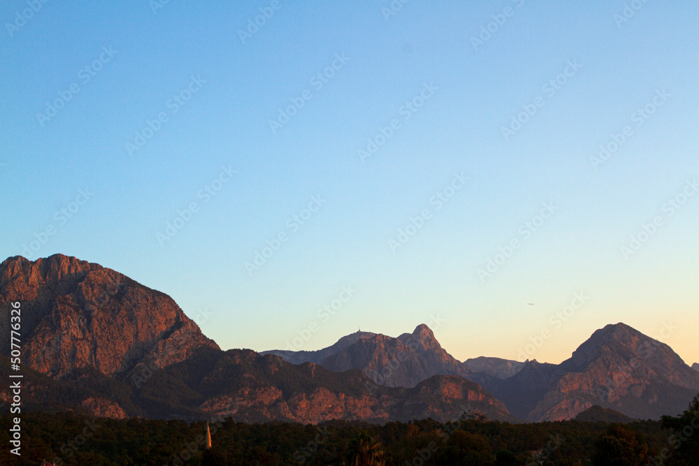 sunset in the mountains