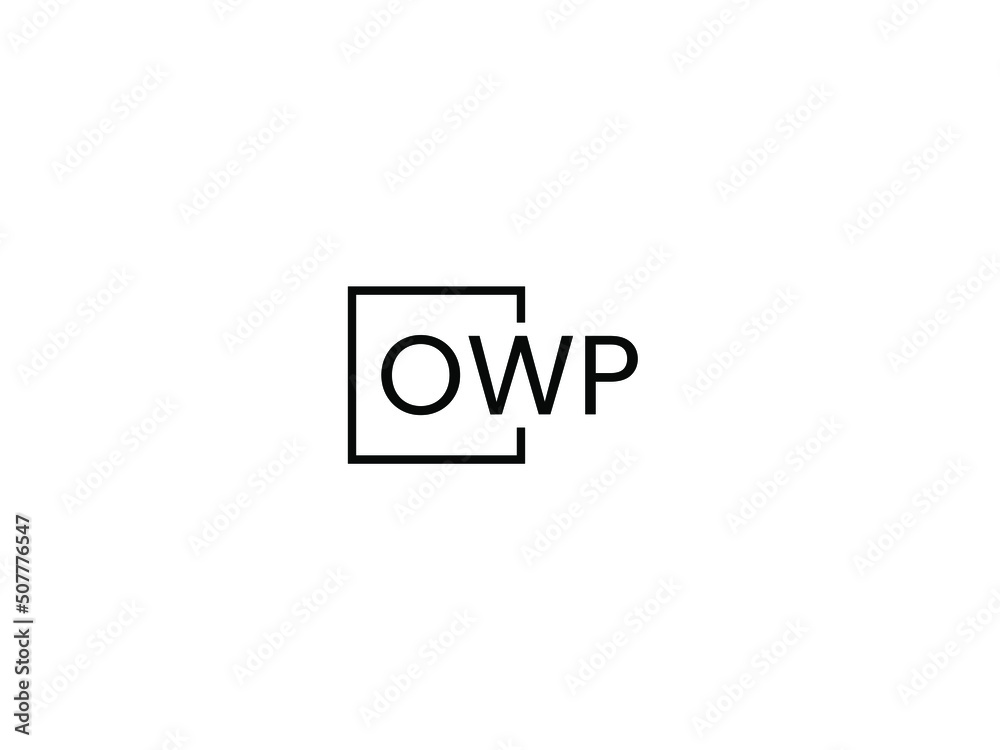 OWP letter initial logo design vector illustration