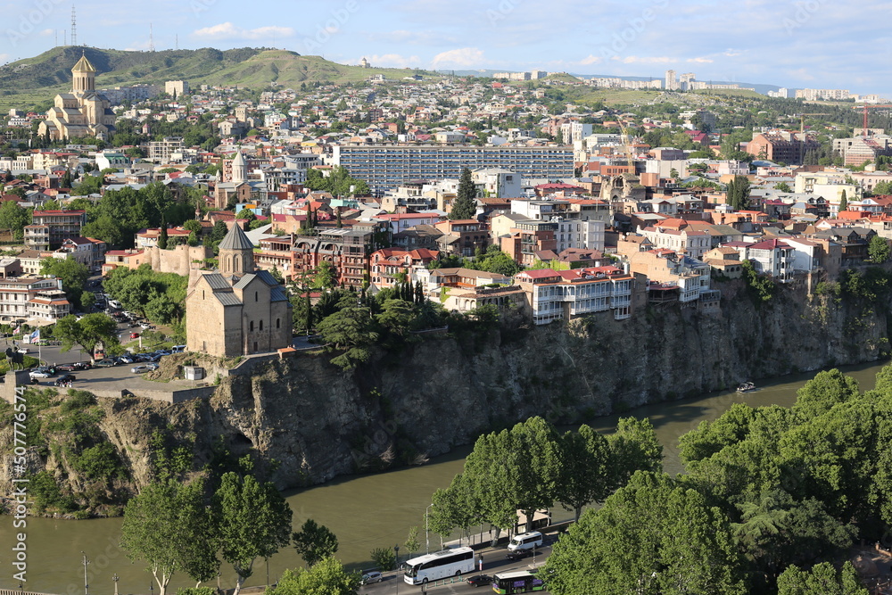 Fototapeta premium View of old city centre in Tbilisi Georgia.