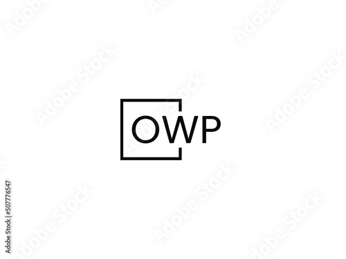 OWP letter initial logo design vector illustration