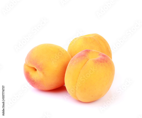 Apricots isolated on a white background with clipping path