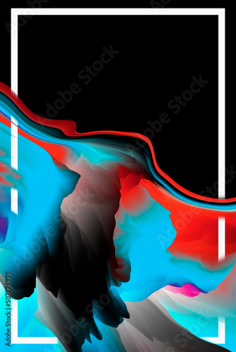 Abstract background with geometric frame. modern abstract art design. 3d illustration
