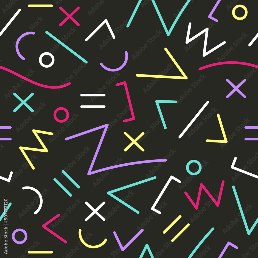 Abstract colourful outline doodle pattern design Abstract colourful outline doodle pattern design