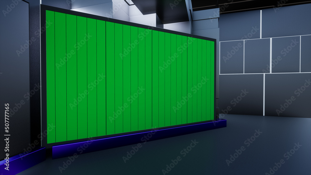News Studio, Backdrop For TV Shows .TV On Wall.3D Virtual News Studio Background, 3d illustration News Studio, Backdrop For TV Shows .TV On Wall.3D Virtual News Studio Background, 3d illustration