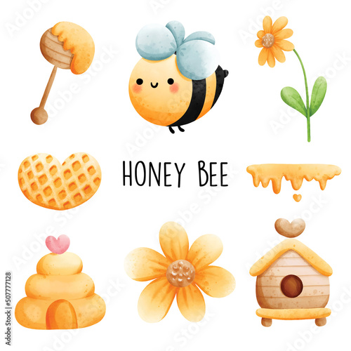 Honey Bee. Vector illustration