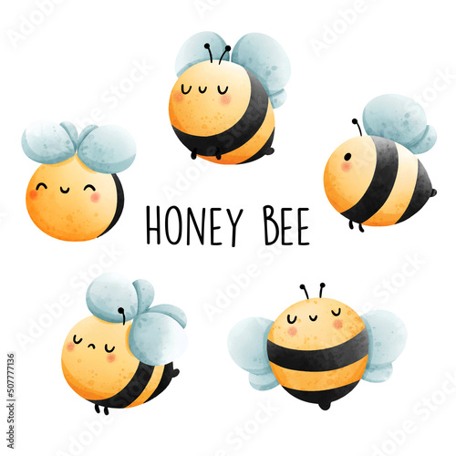 Honey Bee. Vector illustration