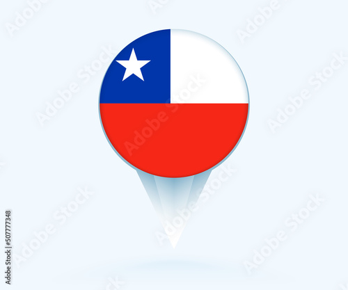 Map pointer with flag of Chile.