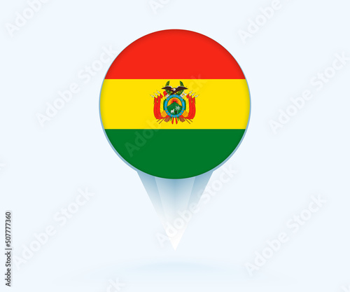 Free Download Map pointer with flag of Bolivia. - GFXLoad