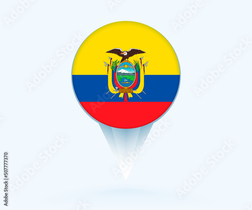 Free Download Map pointer with flag of Ecuador. - GFXLoad
