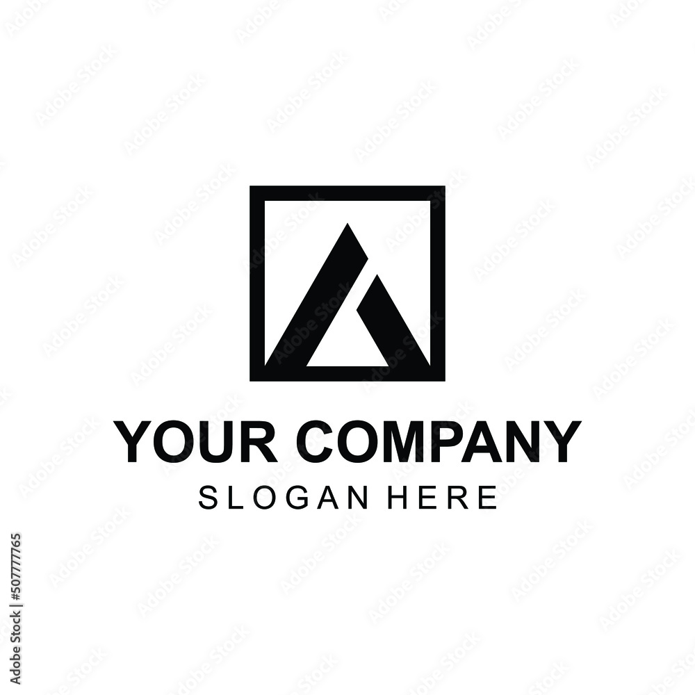 Modern letter A square shape logo design vector Modern letter A square shape logo design vector
