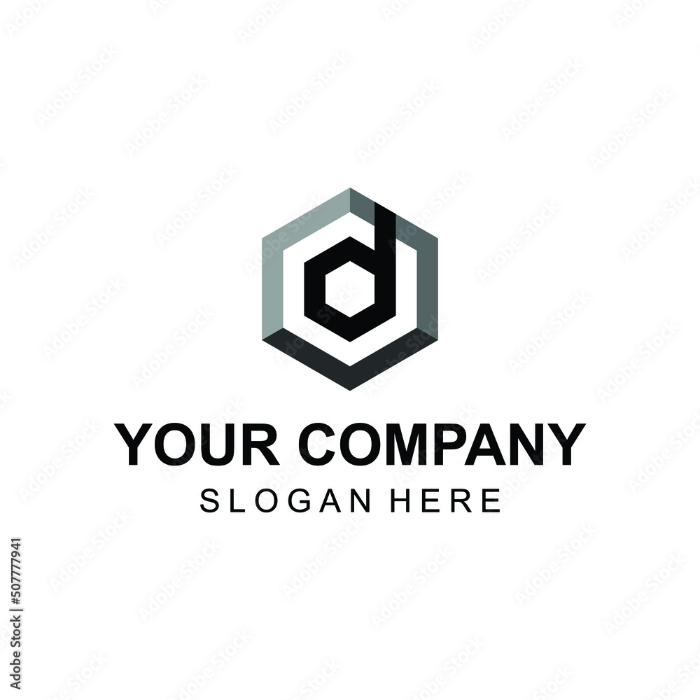 Fototapeta premium Modern letter d cube logo design vector