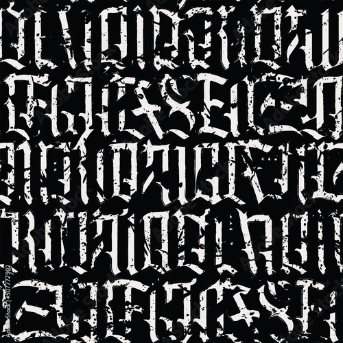 Vector Seamless pattern of capital Gothic letters
