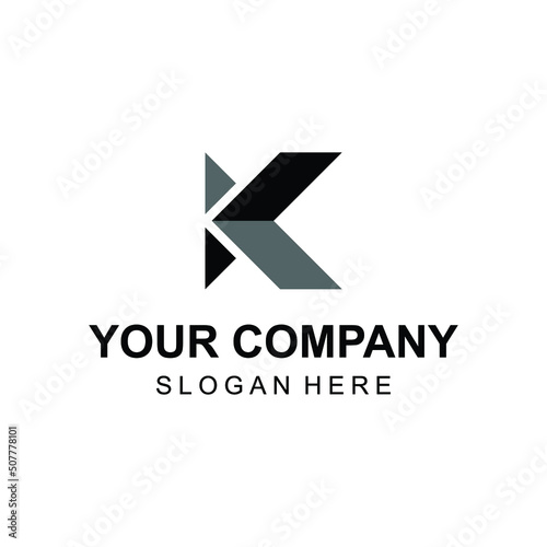 Modern letter K and arrow logo design vector