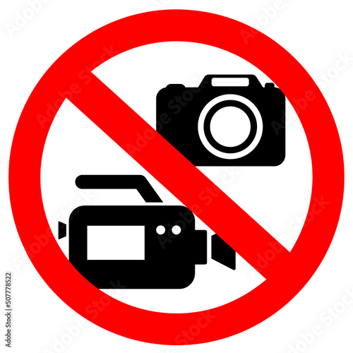 No photography or video recording vector sign