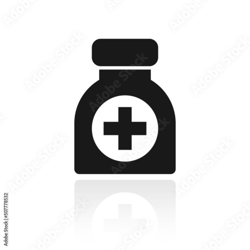 Medical pills bottle vector icon